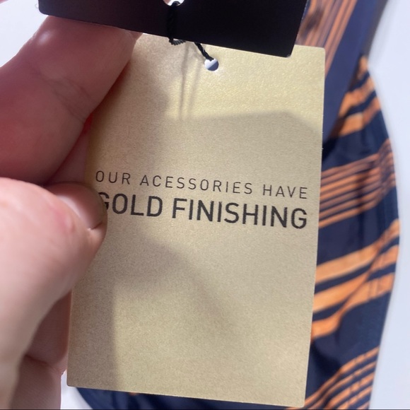 Vix Paula Hermanny Isabela Bia Gold & Blue Striped Bikini Brief Bottoms NWT XL - Picture 10 of 16